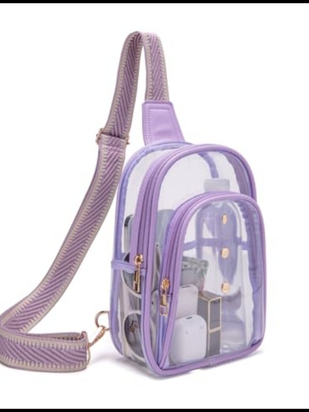 Clear Crossbody Bag Stadium Approved Transparent PVC PU Sling Fanny Pack